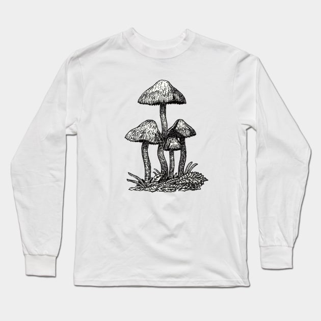 Wild mushrooms Long Sleeve T-Shirt by Bioshart